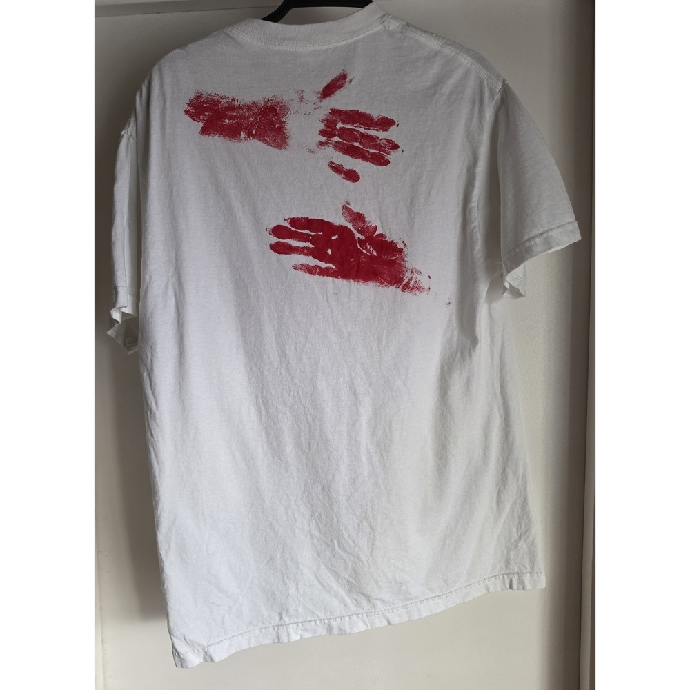 American Apparel Red Hands T-Shirt Size L White Crew Neck Cotton Tee Top
